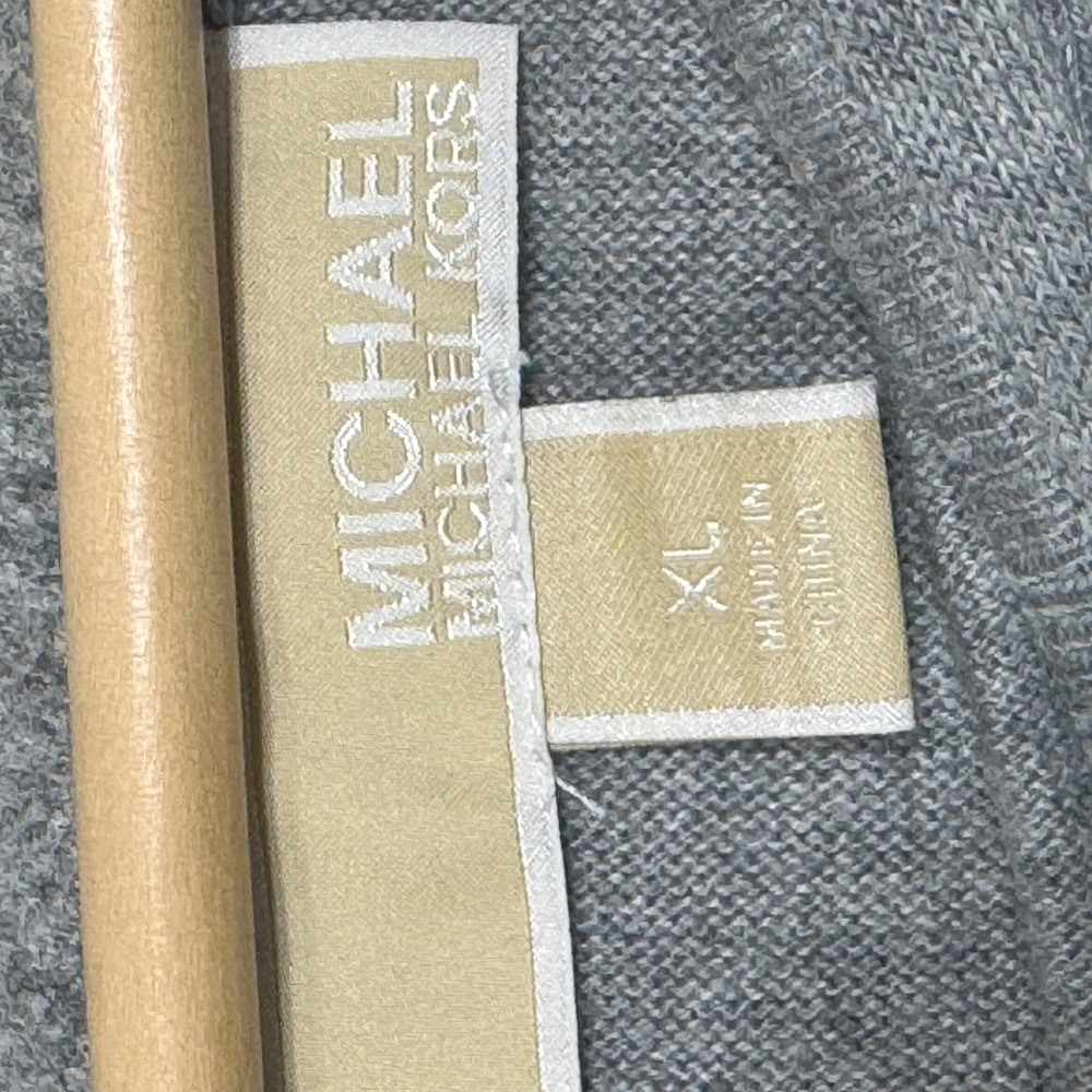 MICHAEL KORS Women's Gray Ribbed Boat Neck Long Sleeve Sweater Size XL - Picture 5 of 7
